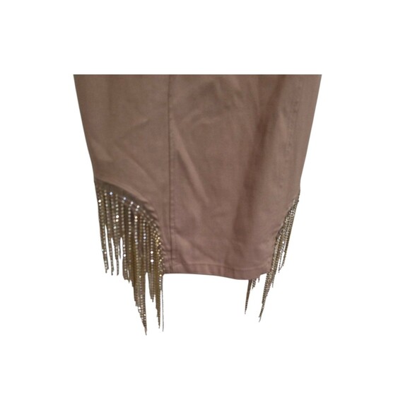 Haute Monde Bodycon Denim Dress with Rhinestone Fringe M - Picture 4 of 6